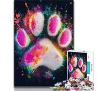 Puzzle per adolescenti con impronte di zampe di cane colorate 1000 pezzi per adulti e ragazzi collezione di artisti belle arti per età 14 anni in su (26x38cm)