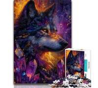 Puzzle per adolescenti con l'arte del lupo, giocattoli educativi per imparare, attività divertenti da fare a casa, regalo di compleanno, regali da viaggio (75x50cm)