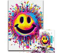 Puzzle per adolescenti con logo e sorriso ad acquerello 1000 pezzi per adulti giochi educativi decorazione per la casa collezione di artisti belle arti (26x38cm)