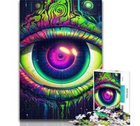 Puzzle per adolescenti con occhi color neon, puzzle per adulti, gioco stimolante, giocattoli, ideale come regalo per tutta la famiglia, 26x38cm