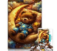 Puzzle per adolescenti con orsetto addormentato, 1000 pezzi, giocattolo educativo intellettuale decomprimente, regali di Babbo Natale segreto, 50x75cm