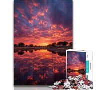 Puzzle per adolescenti con paesaggio al tramonto, con pezzi completamente interconnessi e di forma casuale, per ragazzi dai 14 anni in su, 26x38cm