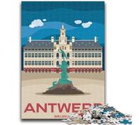 Puzzle per adolescenti con paesaggio urbano di Anversa, Belgio, 1000 pezzi, attività divertenti per la famiglia a casa, regalo di compleanno, regali di viaggio, 1000 pezzi (26x38cm)