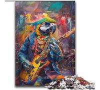 Puzzle per adolescenti con pappagallo che suona la chitarra, 2000 pezzi, aiuta il cervello a esercitare i giocattoli avvincenti per coltivare la pazienza, gioco di sfida unico (70x100cm)