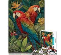 Puzzle per adolescenti con pappagallo nella giungla, 1000 pezzi, antistress, sfida difficile, adatto per la decorazione della scrivania (75x50cm)