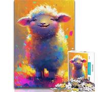 Puzzle per adolescenti con pecorelle sorridenti e carine, per adulti e ragazzi, 1000 pezzi, perfetto per le serate di gioco, giocattolo colorato per la casa, regalo (38x26cm)
