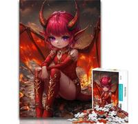 Puzzle per adolescenti con ragazza drago rosso, 1000 pezzi, per gioco educativo, giocattolo, decorazione unica per la casa e regali, 38x26cm