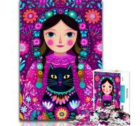 Puzzle per adolescenti con ragazza russa e figa, puzzle per adulti, decorazione artistica da parete e idea regalo di compleanno per amici, ufficio a casa (dimensioni 75x50cm)