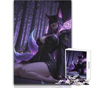 Puzzle per adolescenti con ragazza volpe nella foresta oscura, 1000 rompicapo, gioco educativo memorabile, regalo sentito, dimensioni 38x26cm