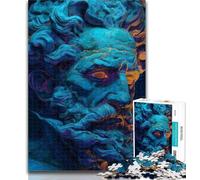 Puzzle per adolescenti con ritratto di Poseidone, puzzle da 1000 pezzi per regali per adulti, per ammazzare il tempo in vacanza e migliorare l'amore tra coppie, 50x75cm