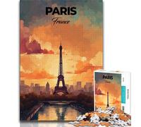 Puzzle per adolescenti con stampa di viaggio a Parigi, giocattoli avvincenti per sfidare l'intelligenza cerebrale, regalo di compleanno, regali, arte murale (75x50cm)