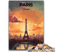 Puzzle per adolescenti con stampa di viaggio a Parigi, puzzle da 1000 pezzi, antistress, per ammazzare il tempo in casa, per migliorare l'amore tra coppie (26x38cm)