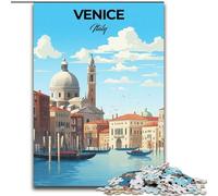 Puzzle per adolescenti con stampa di viaggio a Venezia, Italia, giocattoli per l'intrattenimento della famiglia, ideali come regali per tutta la famiglia dai 14 anni in su, 26x38cm