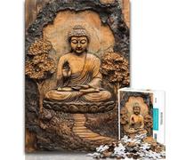Puzzle per adolescenti con statue di Buddha, 1000 pezzi, per adolescenti e adulti, antistress, sfida difficile, migliora l'amore tra coppie (38x26cm)