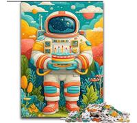 Puzzle per adolescenti con tema il compleanno dell'astronauta, analisi e logica con pezzi completamente interconnessi e di forma casuale, per bambini dai 14 anni in su (dimensioni 26x38cm)