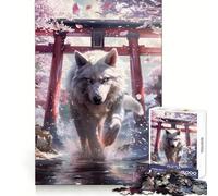 Puzzle per adolescenti con tema Spirito del Lupo, Sakura Torii, 1000 pezzi, stimola la memoria, divertimento casual, taglio di qualità, regalo di compleanno (38x26cm)
