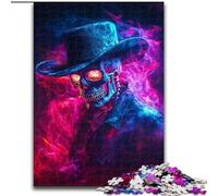Puzzle per adolescenti con teschio di fumo, adatti dai 14 anni in su, ideali come regalo per tutta la famiglia (dimensioni 26x38cm)