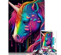 Puzzle per adolescenti con unicorni colorati puzzle per adulti da 1000 pezzi idea regalo di compleanno per adulti gioco per famiglie e hobby (50x75cm)