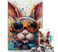 Puzzle per adolescenti Conigli artistici, gioco per famiglie, antistress, sfida difficile, rafforza l'amore tra coppie, 38x26cm
