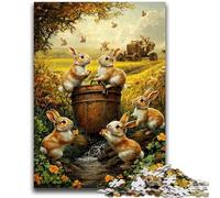 Puzzle per adolescenti Conigli nel campo per e dai 14 anni in su Gioco pratico Regalo di Natale 26x38cm