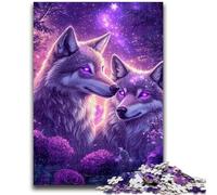 Puzzle per adolescenti, coppia di lupi, gioco stimolante e decorazione da parete per famiglie, regali unici per compleanno e Natale, 26x38cm