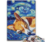 Puzzle per adolescenti Corgi Night Sky Gioco stimolante regalo per tutta la famiglia 50x75cm