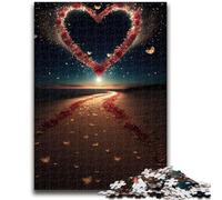 Puzzle per adolescenti Cuore sulla spiaggia Adatto a partire dai 14 anni Gioco intellettuale Gioco educativo per compleanni e Natale 50x75cm