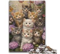 Puzzle per adolescenti da 1000 pezzi a forma di gattino, difficile da completare ma divertente e umoristico gioco educativo per il compleanno, 50x75cm
