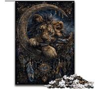 Puzzle per adolescenti da 1000 pezzi a forma di leone e acchiappasogni, gioco stimolante e gioco per famiglie con pezzi completamente interconnessi e di forma casuale dimensioni 50x75cm