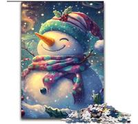 Puzzle per adolescenti da 1000 pezzi a forma di pupazzo di neve di Natale, antistress con pezzi completamente incastrati e di forma casuale, per ragazzi dai 14 anni in su (dimensioni 50x75cm)