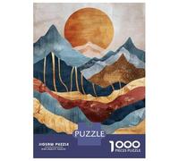 Puzzle Per Adolescenti Da 1000 Pezzi Abstract Mountain Sunset Art Print-2 Puzzle Per Adulti Giocattolo Decorazione Da Parete Regalo Decorativo Perfetto Per Amici E Familiari 52x38cm/1000pcs