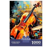 Puzzle Per Adolescenti Da 1000 Pezzi Abstract Violin And Drums Painting Puzzle Per Adulti Gioco Rompicapo Decorazione Per La Casa Interazione Genitore-figlio 38x26cm/1000pcs