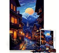 Puzzle per adolescenti da 1000 pezzi,accogliente vicolo europeo,decorazione per angoli,gioco di abilità mentale,gioco per il tempo libero,decorazione natalizia (50x75cm)