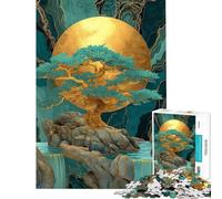 Puzzle per adolescenti da 1000 pezzi Albero d'oro Kintsugi Puzzle per adulti Difficile Lista dei desideri con Babbo Natale Rompicapo Giochi per famiglie 50x75cm