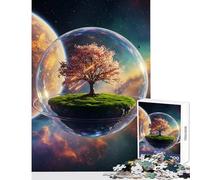 Puzzle per adolescenti da 1000 pezzi albero in una bolla nello spazio decorazioni per la casa giocattoli regali di Babbo Natale segreto giochi per famiglie aiuta il cervello ad allenarsi 38x52cm