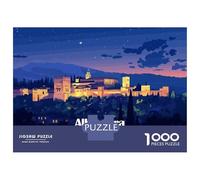 Puzzle Per Adolescenti Da 1000 Pezzi Alhambra, Spain at Night Puzzle Per Adolescenti Giocattolo Decorazione Da Parete Corsa Di Velocità Gioco Impegnativo Regali 52x38cm/1000pcs