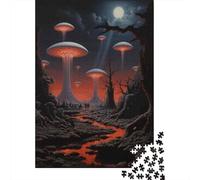 Puzzle Per Adolescenti Da 1000 Pezzi Alien Landscape with Glowing Mushrooms Puzzle Per Adulti Giocattolo Decorazione Da Parete Regalo Decorativo Perfetto Per Amici E Familiari 52x38cm/1000pcs