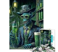 Puzzle per adolescenti da 1000 pezzi alieno che alza un bicchiere di birra puzzle per adulti giocattolo fai da te ideale per passare il tempo in casa regalo per tutta la famiglia (dimensioni 38x26cm)