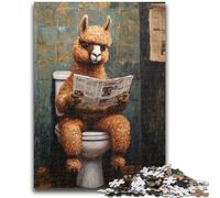 Puzzle per adolescenti da 1000 pezzi, Alpaca sul water, sfida di intelligenza cerebrale, giocattoli avvincenti, regalo di compleanno, regali, arte murale 26x38cm