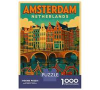 Puzzle Per Adolescenti Da 1000 Pezzi Amsterdam Netherlands Travel Puzzle Per Adulti Giocattoli Antistress Sfida Difficile Gioco Impegnativo Regali 52x38cm/1000pcs