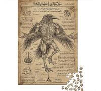 Puzzle Per Adolescenti Da 1000 Pezzi Anatomical Raven Illustration Puzzle Per Adulti Giochi Rilassanti Sfida Difficile Interazione Genitore-figlio 38x26cm/1000pcs