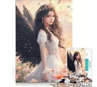 Puzzle per adolescenti da 1000 pezzi, angelo con ali nere, giochi per famiglie, assemblaggio di figure, per rafforzare l'amore tra le coppie 50x75cm