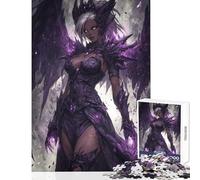 Puzzle per adolescenti da 1000 pezzi,angelo scuro con accenti viola,giocattolo,decorazione da parete,opera d'arte,regalo,giochi educativi,aiuta il cervello ad allenarsi,dimensioni 38x26cm