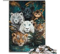 Puzzle per adolescenti da 1000 pezzi, animali della giungla, aiuta il cervello a esercitare i giocattoli avvincenti per coltivare la pazienza e migliorare la memoria (dimensioni 26x38cm)