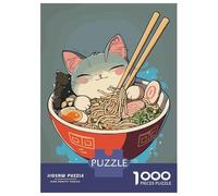 Puzzle Per Adolescenti Da 1000 Pezzi Anime Ramen Bowl Cat Puzzle Per Adulti Giochi Rilassanti Decorazione Perfetta Ottimo Regalo Per I Giocatori 38x26cm/1000pcs