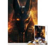 Puzzle per adolescenti da 1000 pezzi Anubi Egitto Dio Decorazione per la casa Giocattoli Regali di Babbo Natale segreto Giochi per famiglie Aiuta il cervello Esercizio Dimensioni 38x26cm