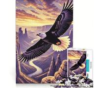 Puzzle per adolescenti da 1000 pezzi: Aquila calva in volo sopra un canyon, gioco impossibile, rilassante e stimolante per la mente, regalo per donne 38x26cm