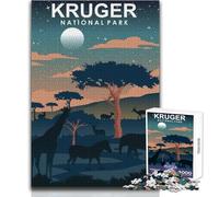 Puzzle per adolescenti da 1000 pezzi, arte del Parco nazionale Kruger, analisi pratica del gioco e logica, regalo per compleanni, dimensioni 38x26cm