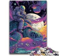 Puzzle per adolescenti da 1000 pezzi, Astronauta a cavallo di una tartaruga, Puzzle da 1000 pezzi, Antistress, Vacanza, Uccidi il tempo, Lista dei desideri con Babbo Natale (50x75cm)