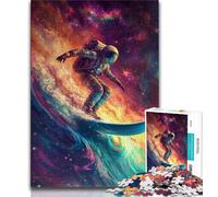 Puzzle per adolescenti da 1000 pezzi, Astronauta che fa surf nello spazio, giochi educativi, decorazione per la casa, regalo di compleanno, regali, arte murale 50x75cm